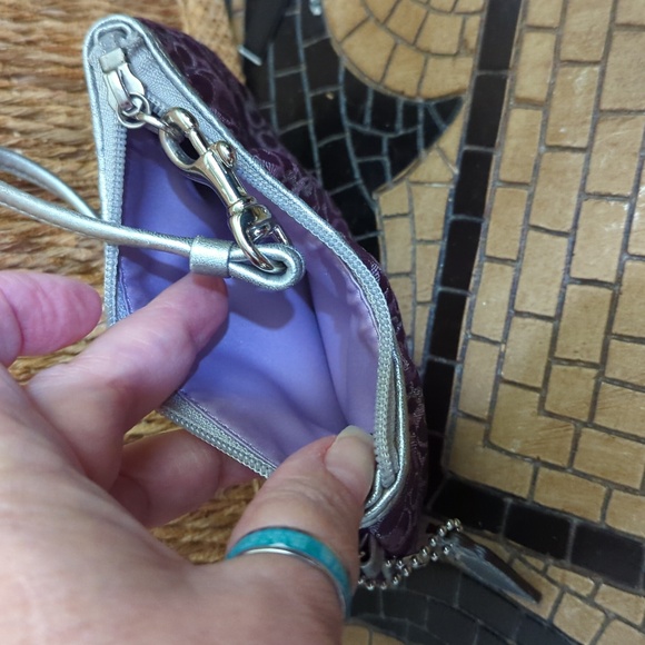 Coach Purple and Silver Clutch Wristlet - Picture 2 of 5